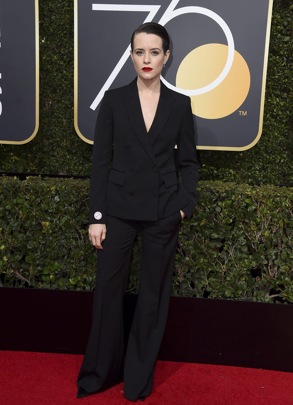 Claire Foy at the red carpet of the Golden Globes 2018