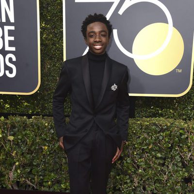 Caleb McLaughlin at the Golden Globes 2018 red carpet