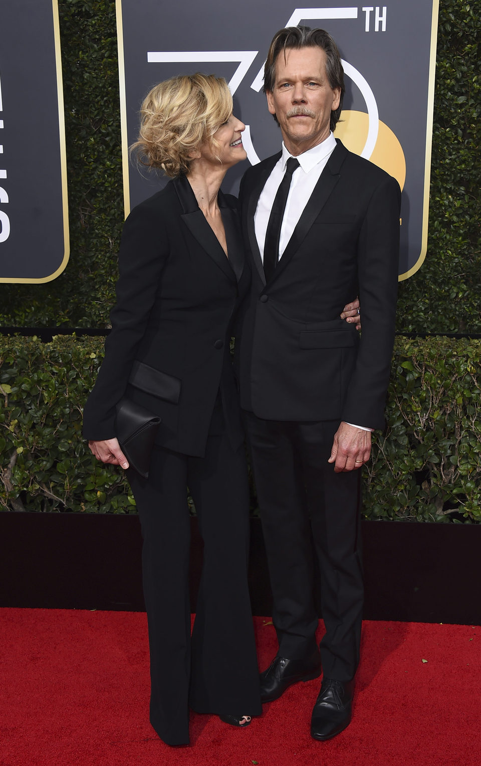 Kevin Beacon and Kyra Sedgwick at the Golden Globe's red carpet 2018