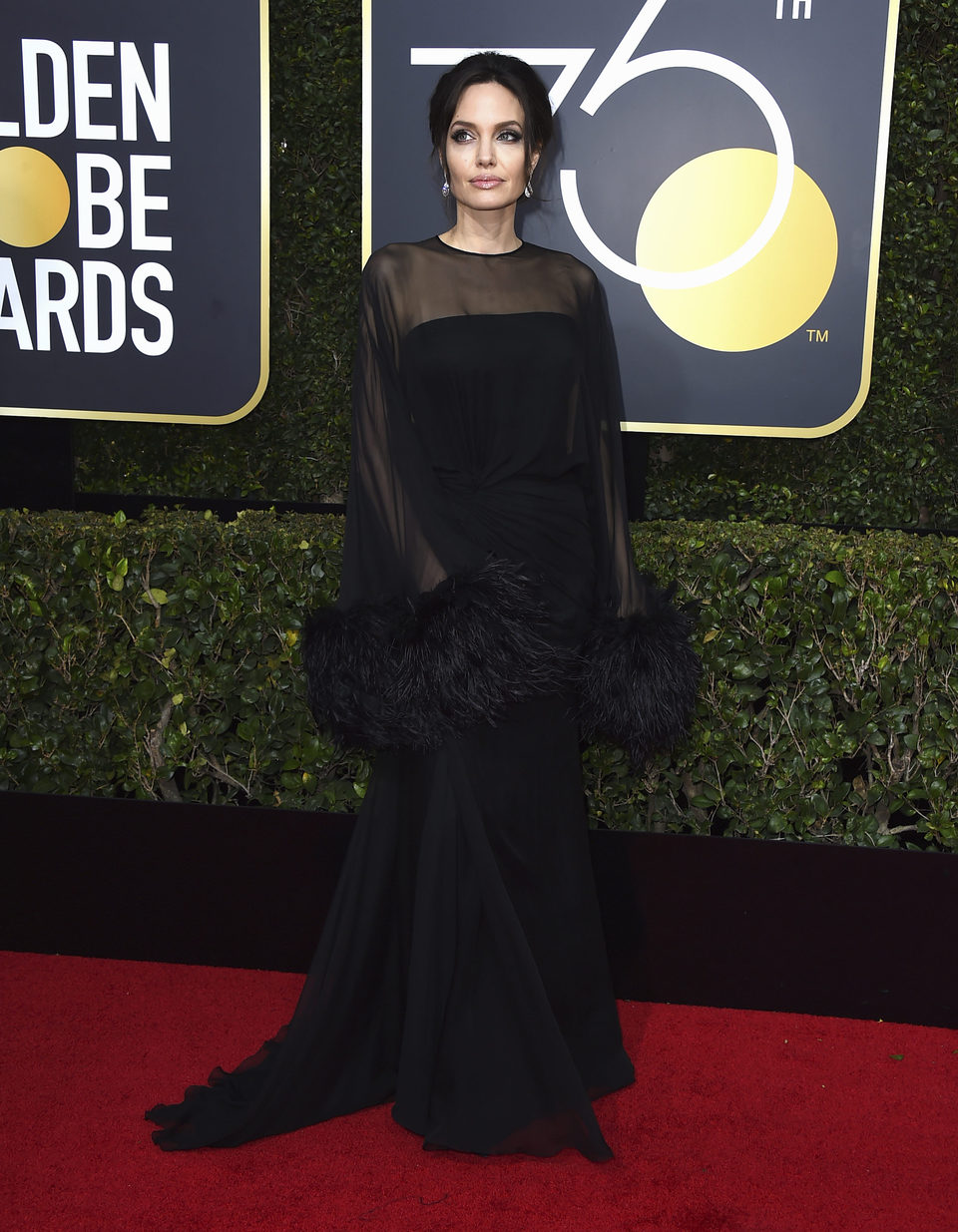 Angelina Jolie at the Golden Globe's red carpet 2018