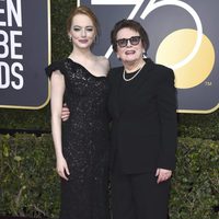 Emma Stone and Billie Jean King at the Golden Globe's red carpet 2018