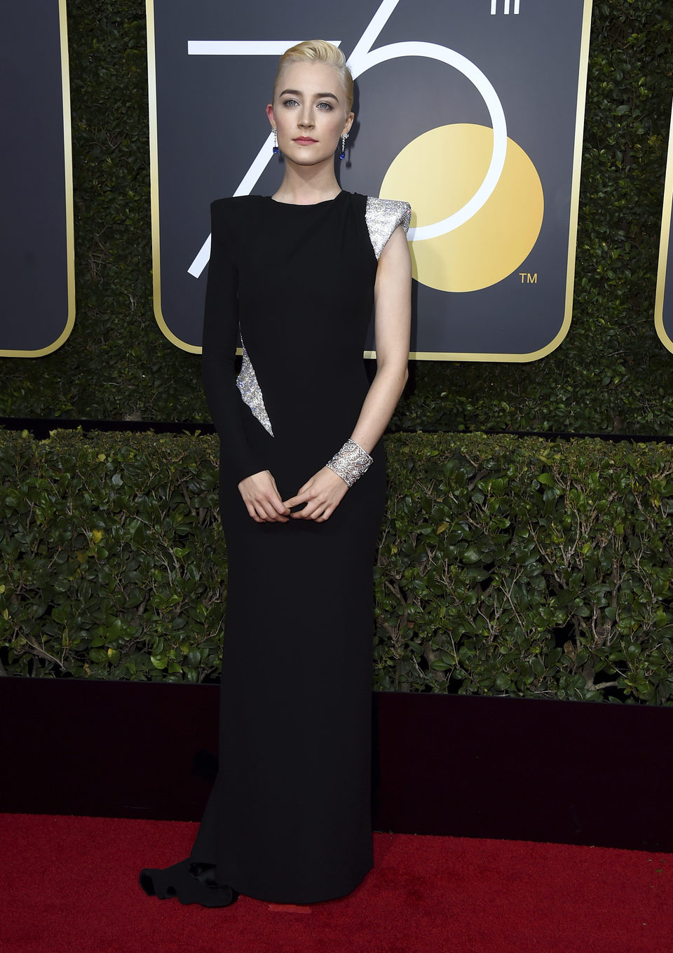 Saoirse Ronan at the Golden Globes 2018 red carpet