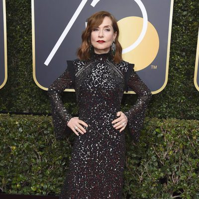 Isabelle Huppert at the Golden Globe's red carpet 2018