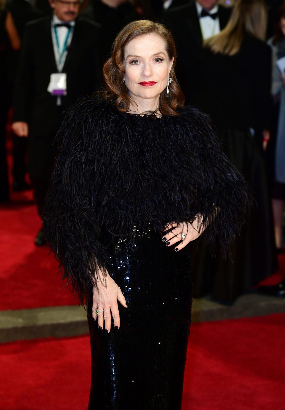 Isabelle Huppert at the BAFTAs 2018 red carpet