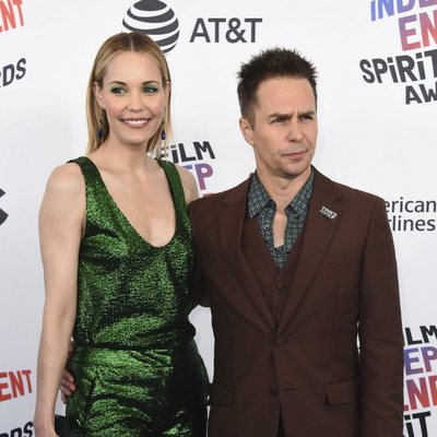 Leslie Bibb and Sam Rockwell at the Spirit Awards 2018