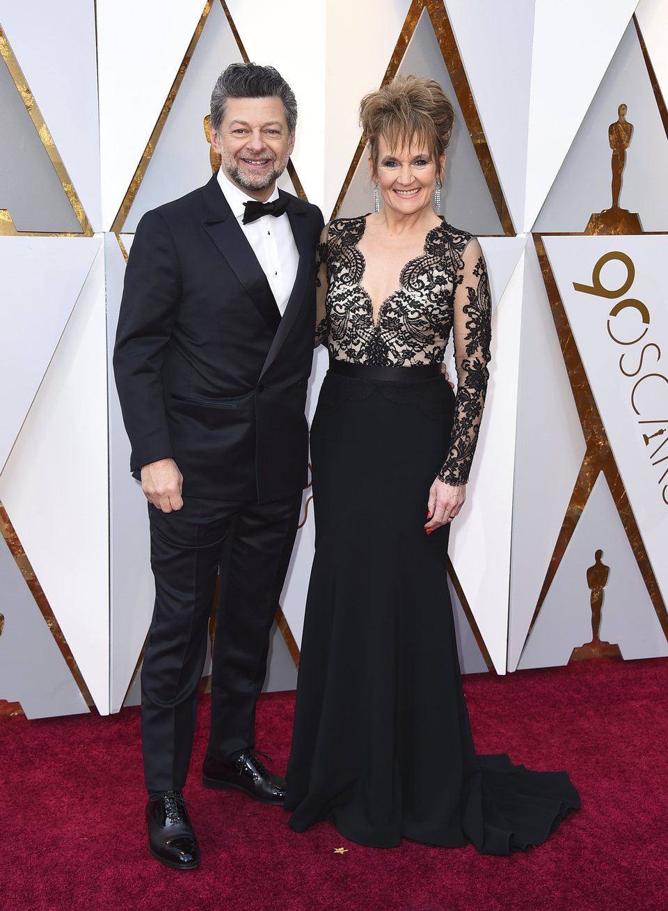 Andy Serkis and Lorraine Ashbourne at the Oscars 2018 red carpet