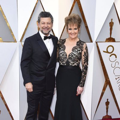 Andy Serkis and Lorraine Ashbourne at the Oscars 2018 red carpet