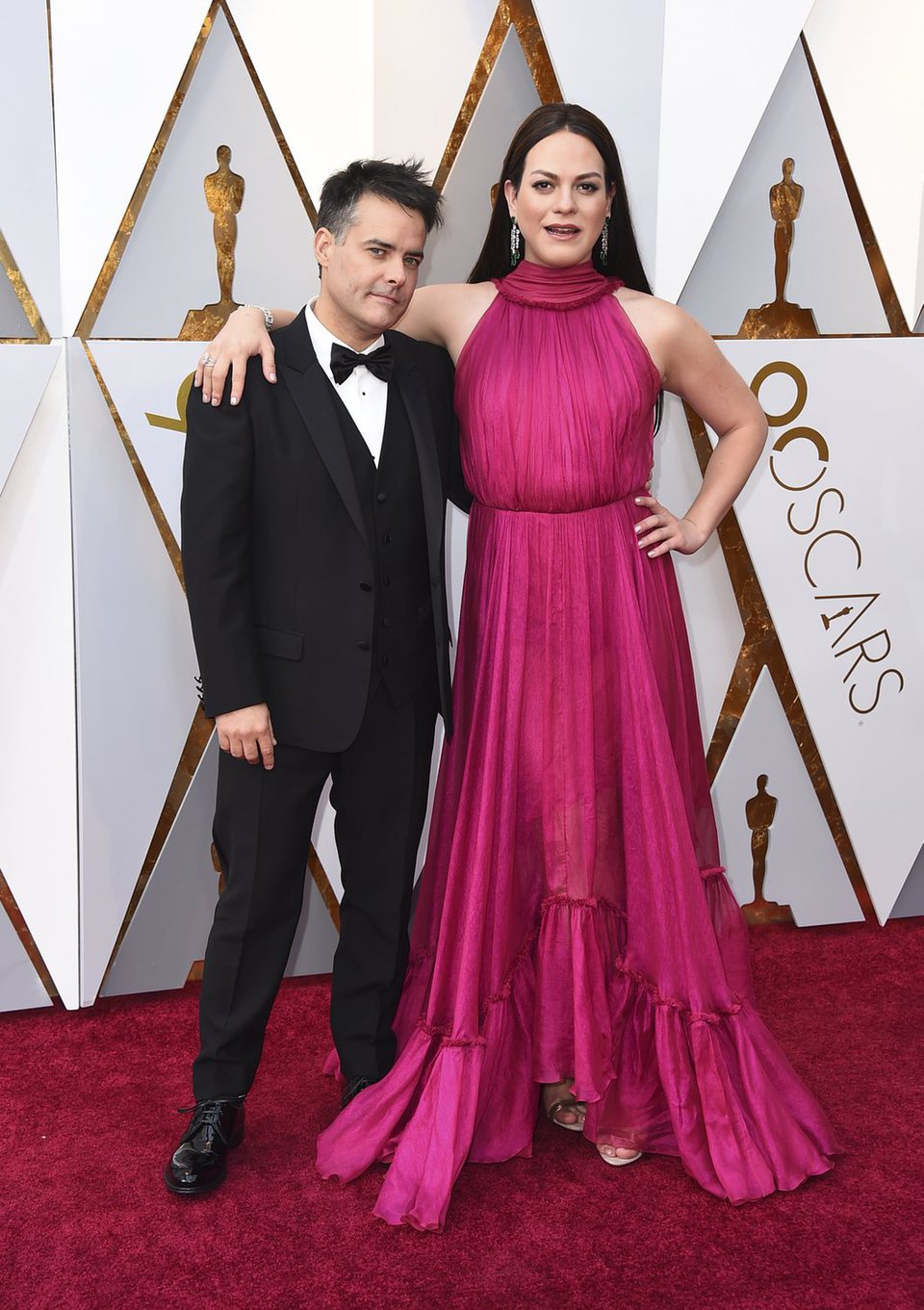 Sebastián Lelio and Daniela Vega at the red carpet of the Oscars