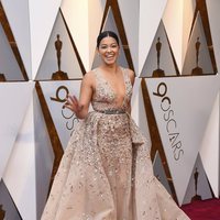 Gina Rodriguez at the red carpet of the Oscars