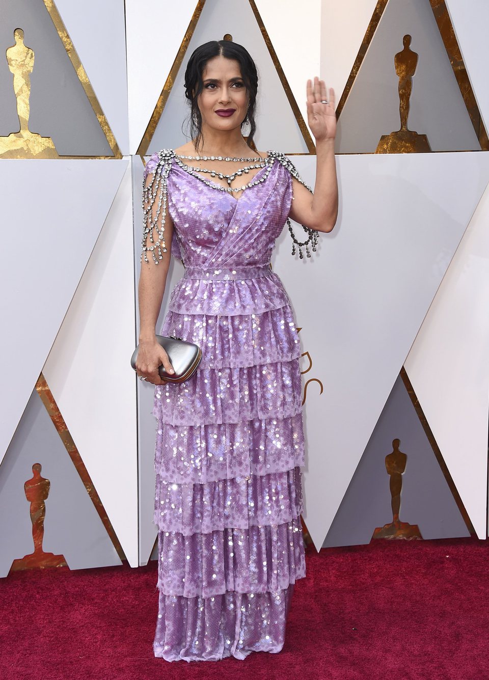 Salma Hayek at the Oscars 2018 red carpet