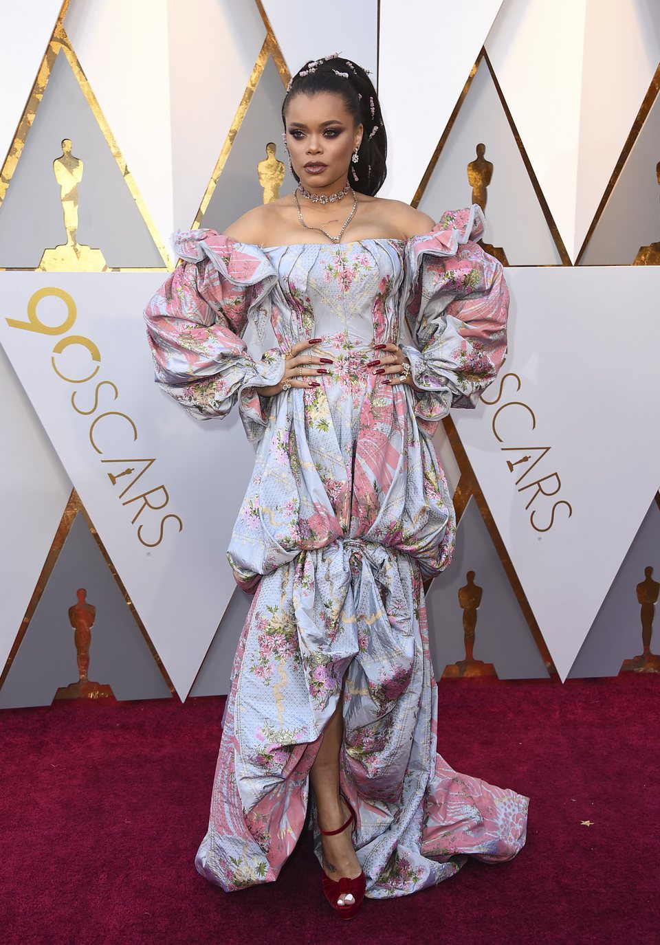 Andra Day at the Oscar 2018 red carpet