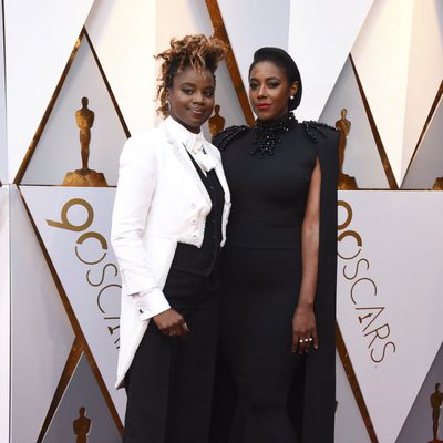 Dee Rees and Sarah M. Broom at the red carpet of the Oscars