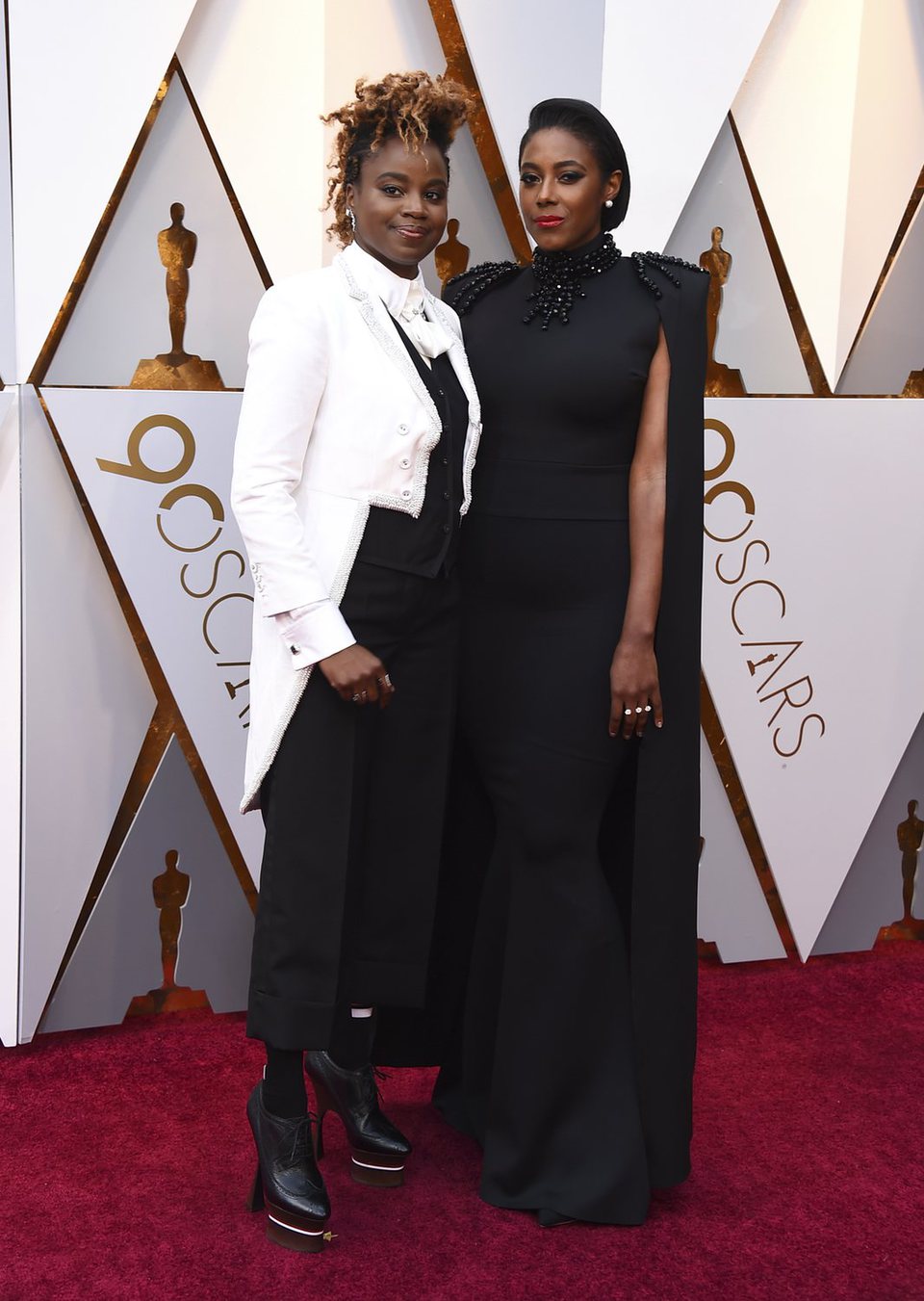 Dee Rees and Sarah M. Broom at the red carpet of the Oscars