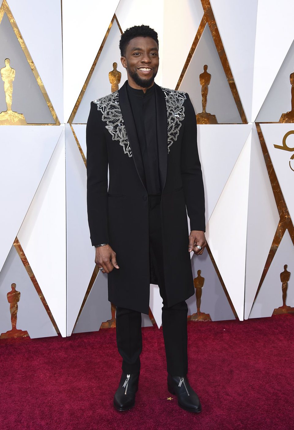 Chadwick Boseman at the red carpet of the Oscars