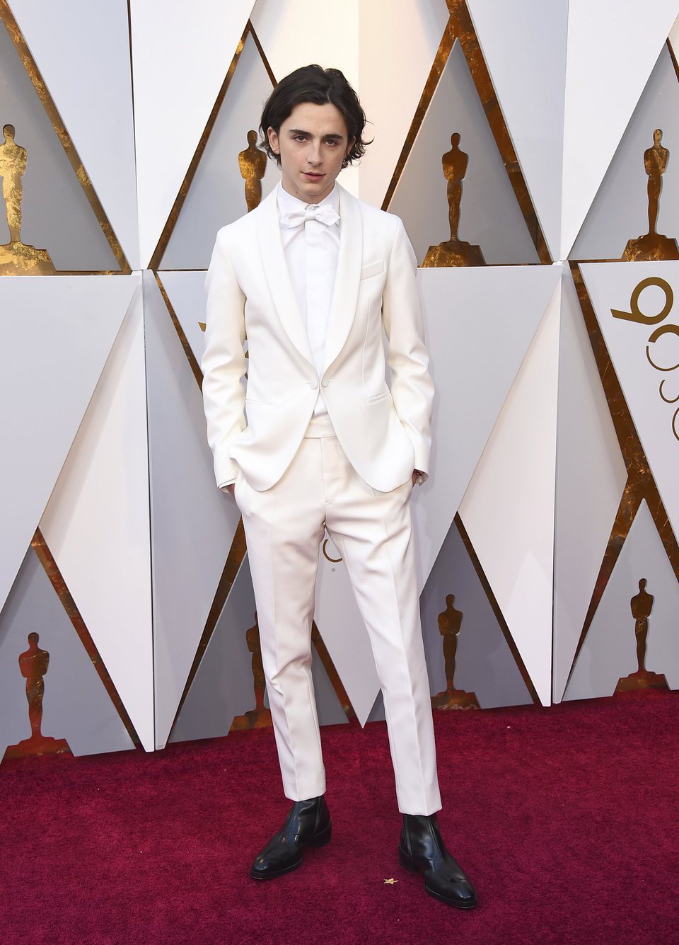 Timothée Chalamet at the Oscar 2018 red carpet