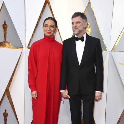 Paul Thomas Anderson and his woman at the red carpet