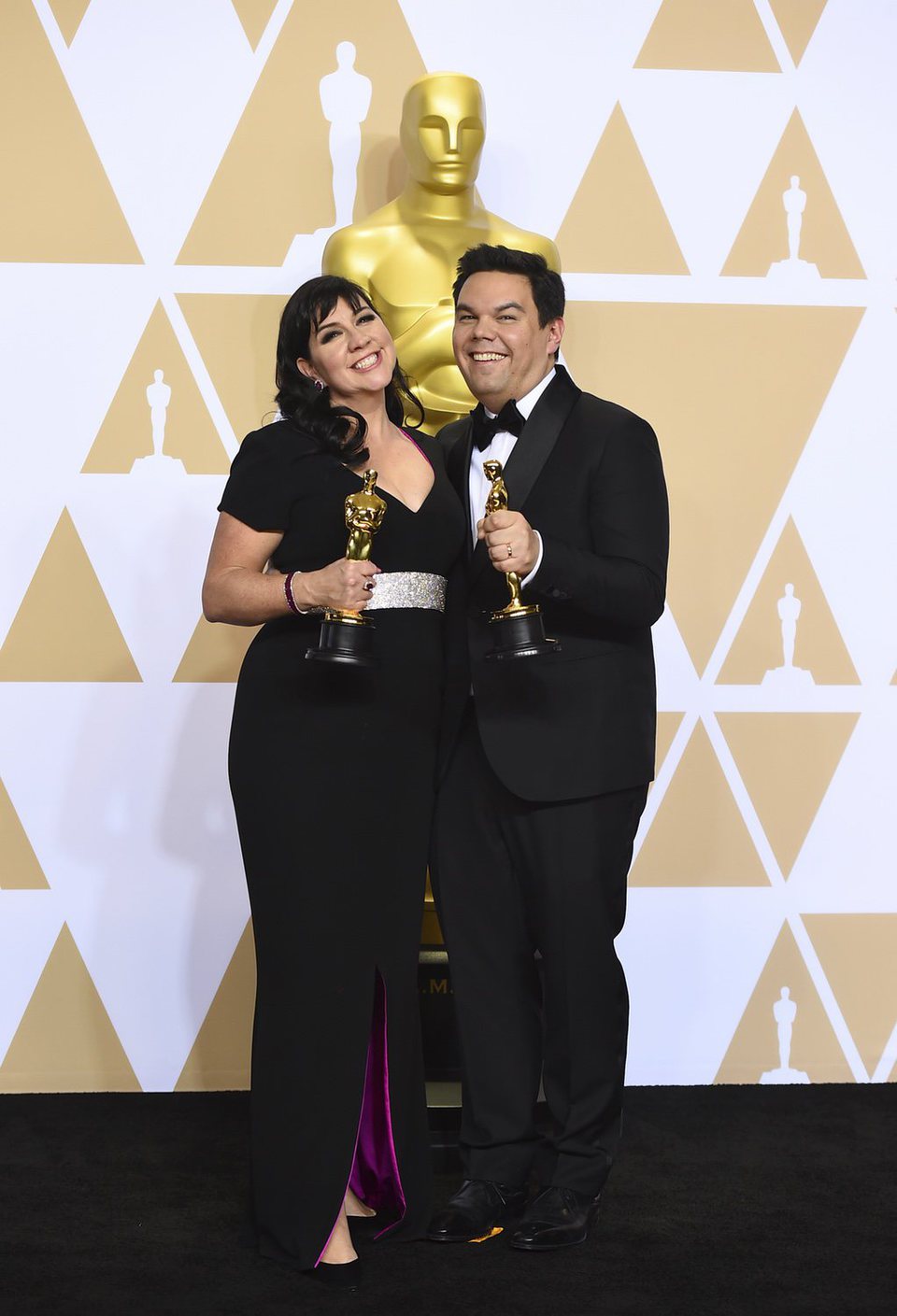 Kristen Anderson-Lopez and Robert Lopez, winners of the Oscar for Best Original Song for "Remember Me" from 'Coco'