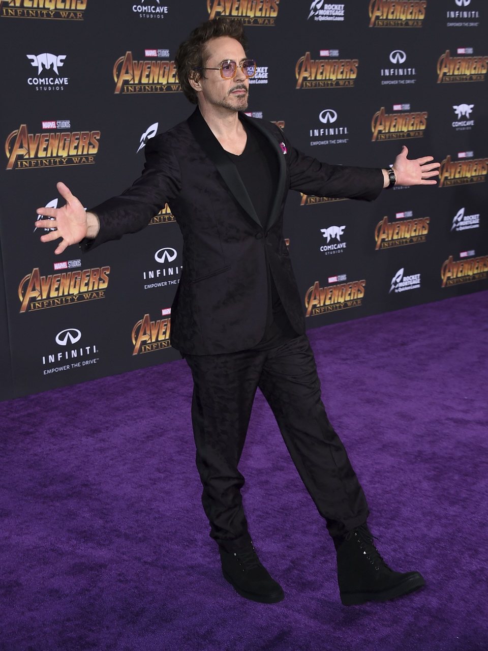 Robert Downey Jr. at the 'Avengers: Infinity War' purple carpet