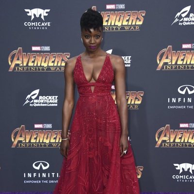 Danai Gurira poses at the world premiere of 'Avengers: Infinity War'