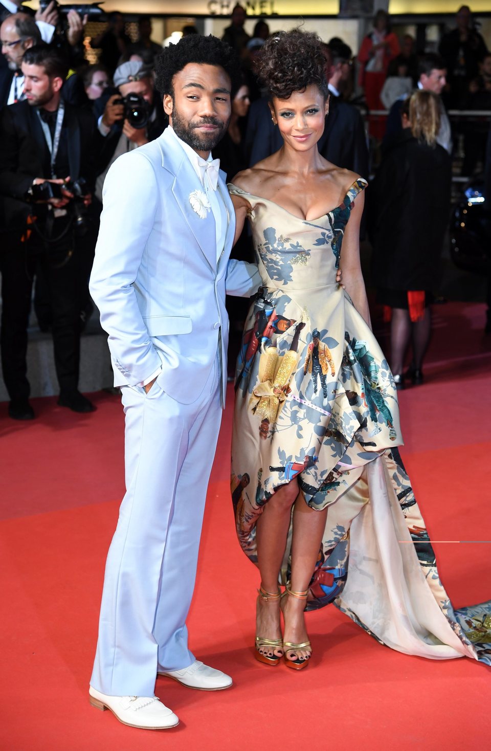 Donald Glover and Thandie Newton attend the premiere of 'Solo: A Star Wars Story' during the 71st Cannes Film Festival