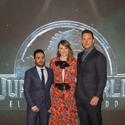 J.A. Bayona, Bryce Dallas-Howard and Chris Pratt at the 'Jurassic World: Fallen Kingdom' at Madrid