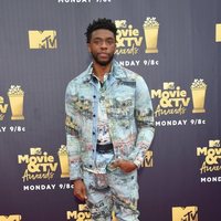 Chadwick Boseman at the MTV Movie & TV Awards 2018 red carpet