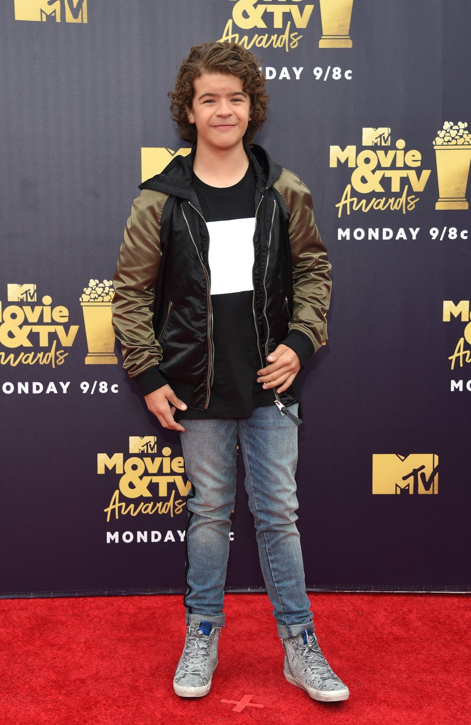 Gaten Matarazzo at the MTV Movie & TV Awards 2018 red carpet