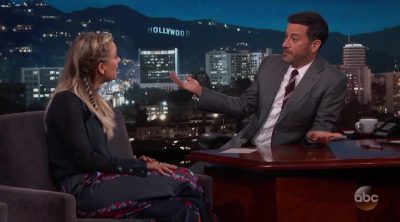 Kaley Cuoco talks abouts 'The Big Bang Theory' renewal in Jimmy Kimmel Live!