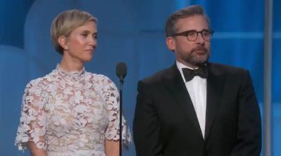 The funny moment of Steve Carell and Kristen Wiig at the 74th Golden Globes Awards