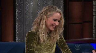 Jennifer Lawrence gets drunk at the Stephen Colbert show #2