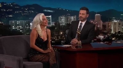 Lady Gaga at 'Jimmy Kimmel' talking about the 2019 Oscars and Bradley Cooper